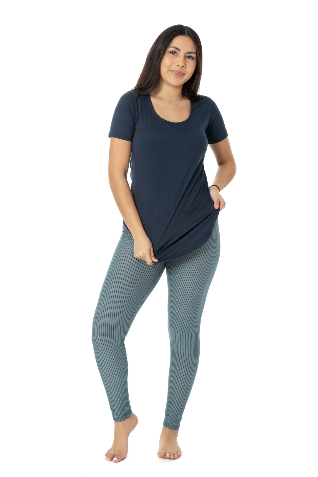 Rayures bleues - Leggings toutes saisons