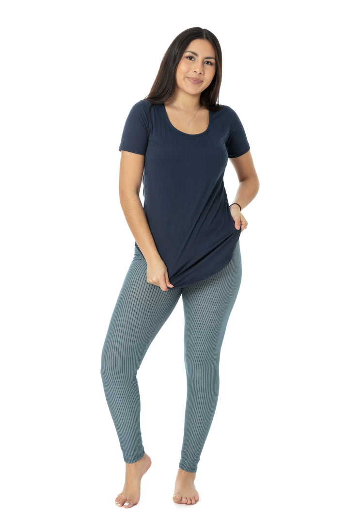 Rayures bleues - Leggings toutes saisons