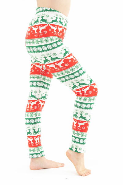 Womens Christmas Leggings L/XL Two Left Feet Womens Holiday All Decked Out