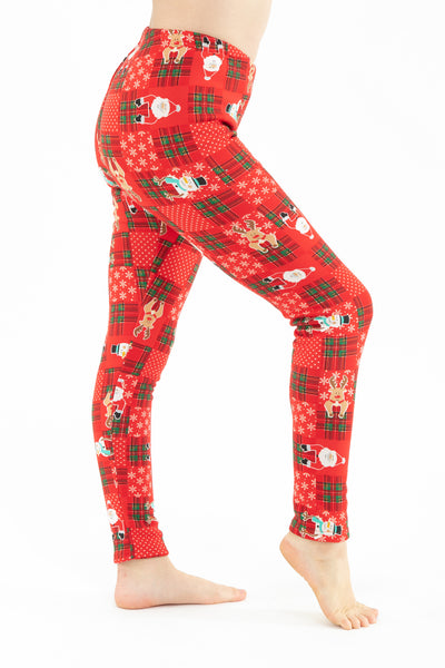 Christmas Santa Claus Print Skinny Leggings, Casual Elastic Waist Stretchy  Leggings, Women's Clothing