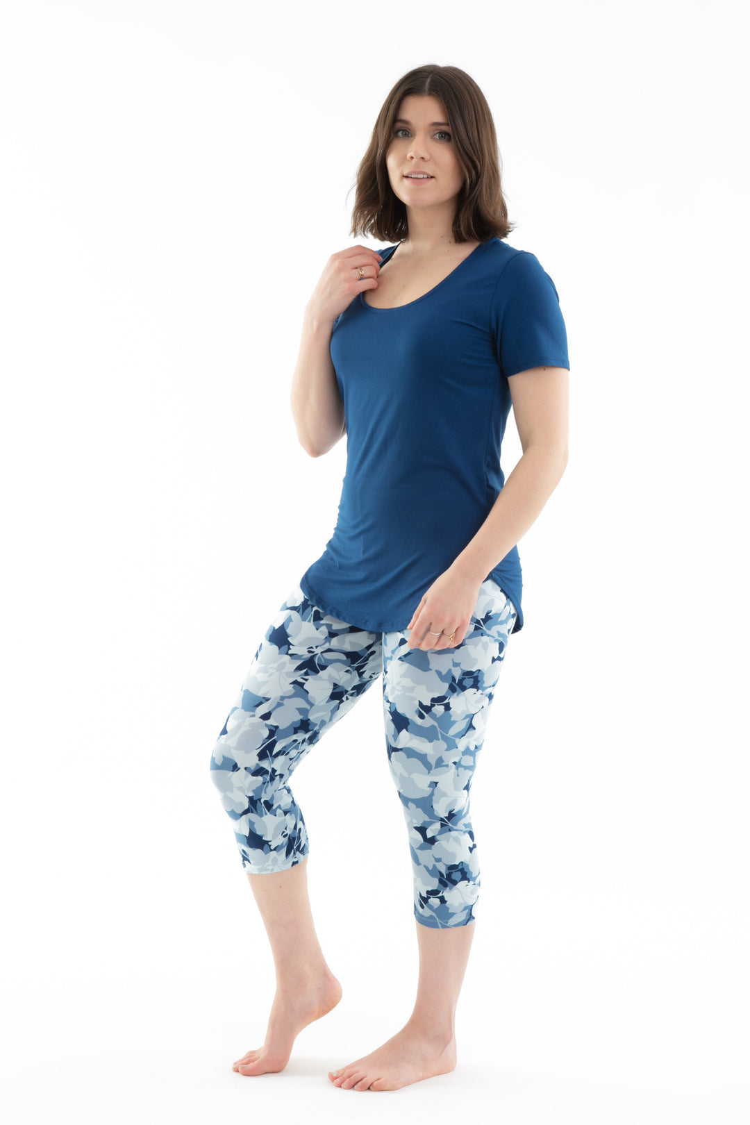 Blue Floral - Capris