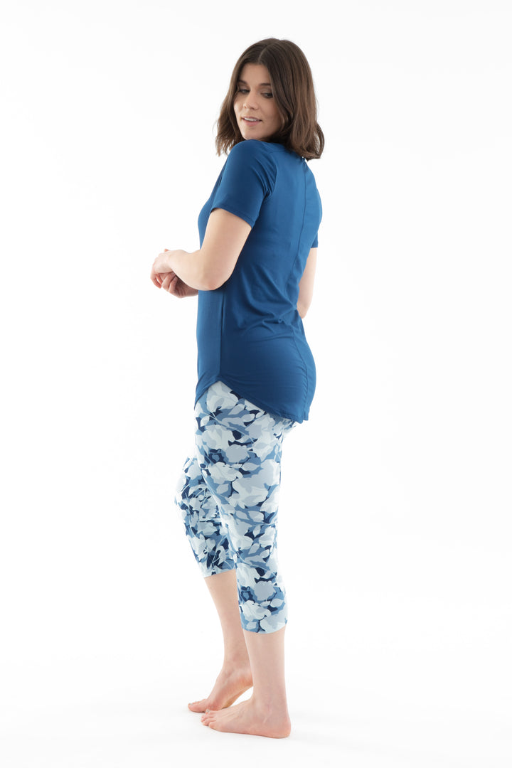 Blue Floral - Capris