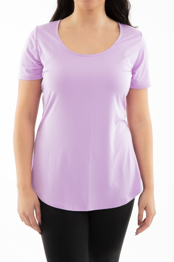 Bright Lilac - Short Sleeve Tunic Top