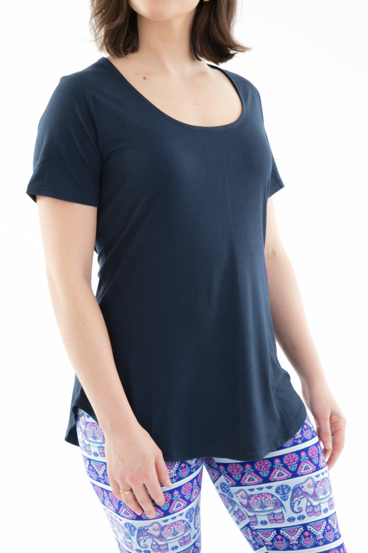 Deep Blue - Short Sleeve Tunic Top