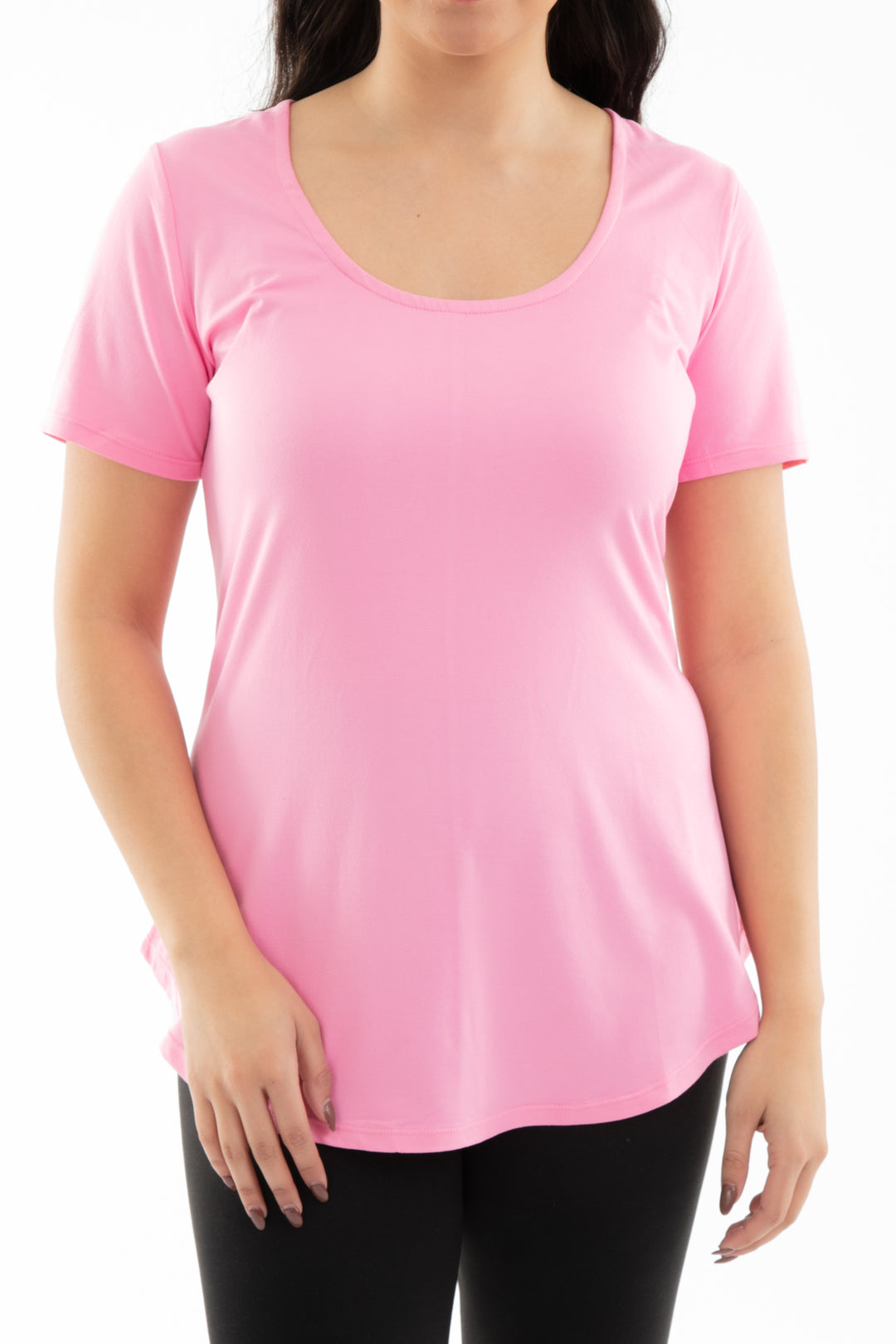 Pink - Short Sleeve Tunic Top