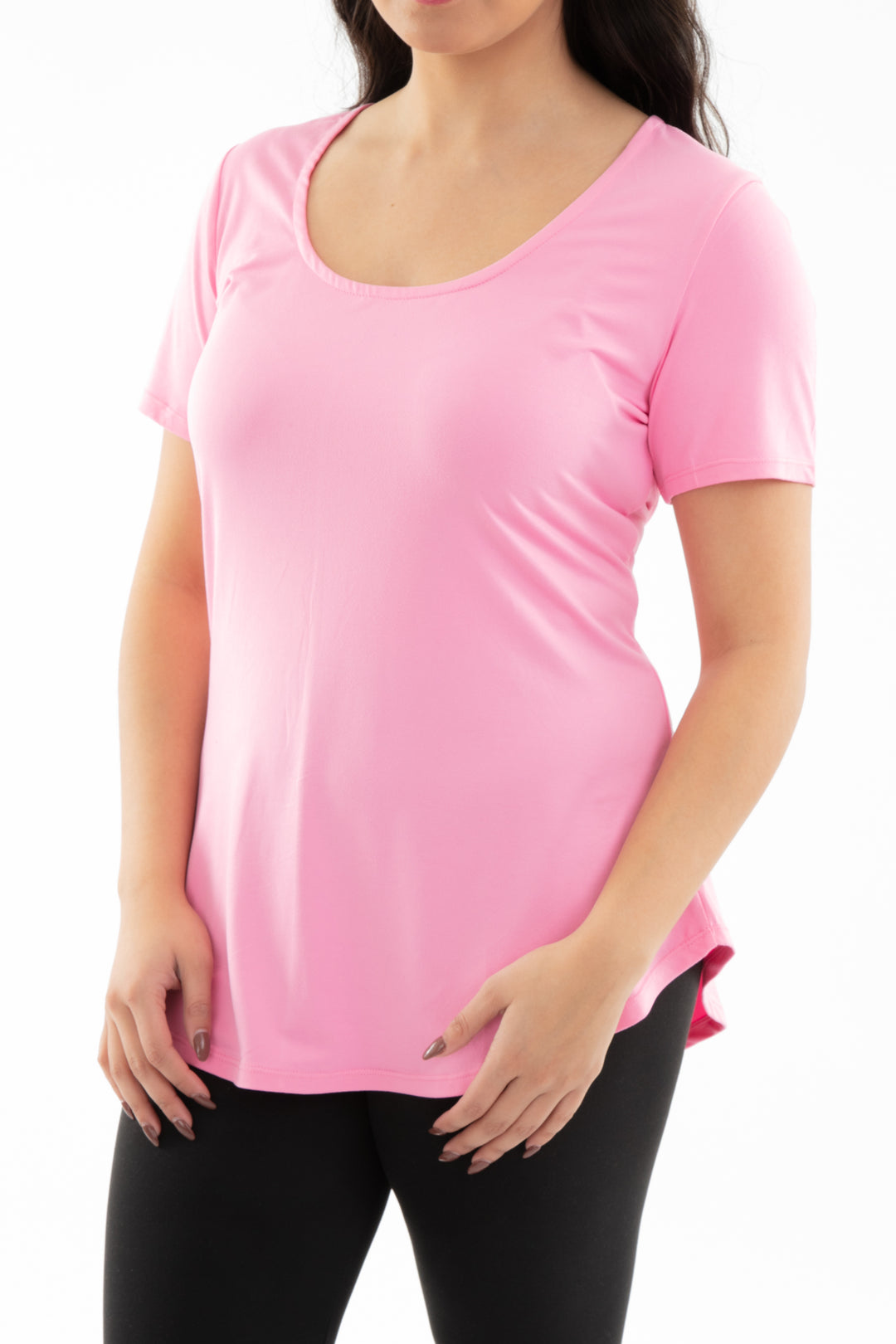 Pink - Short Sleeve Tunic Top