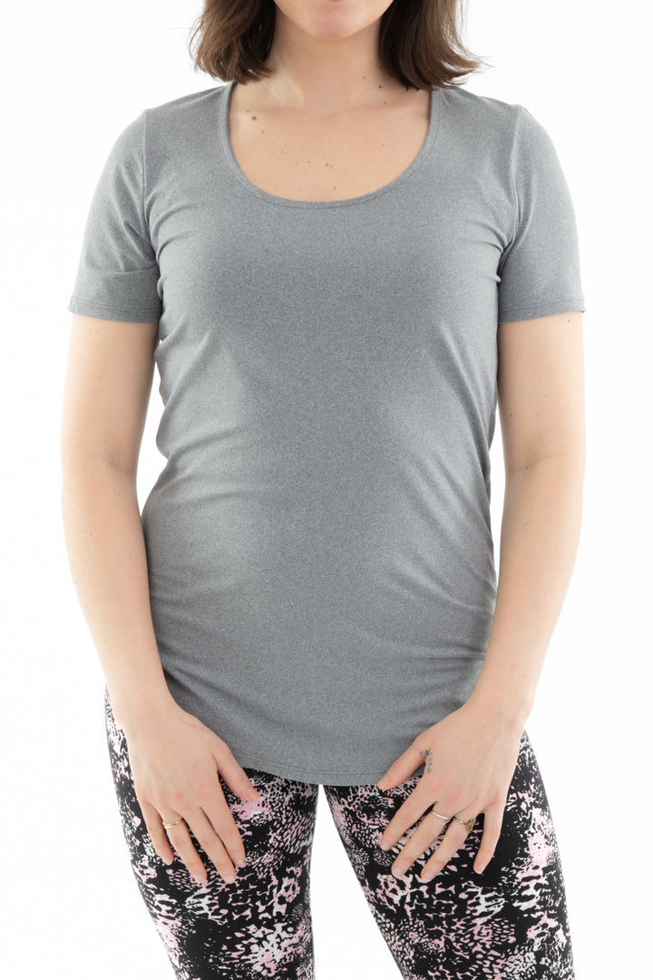 Light Gray - Short Sleeve Tunic Top