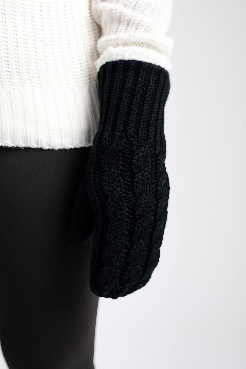 Just Cozy Accessories | Just Cozy Fleece-Lined Mittens | Color: Black/White | Size: Os | Pm-76800187's Closet