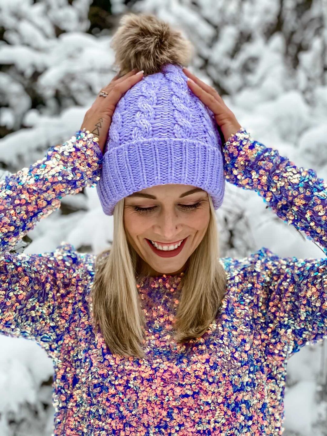 Purple - Chapeau doublé confortable