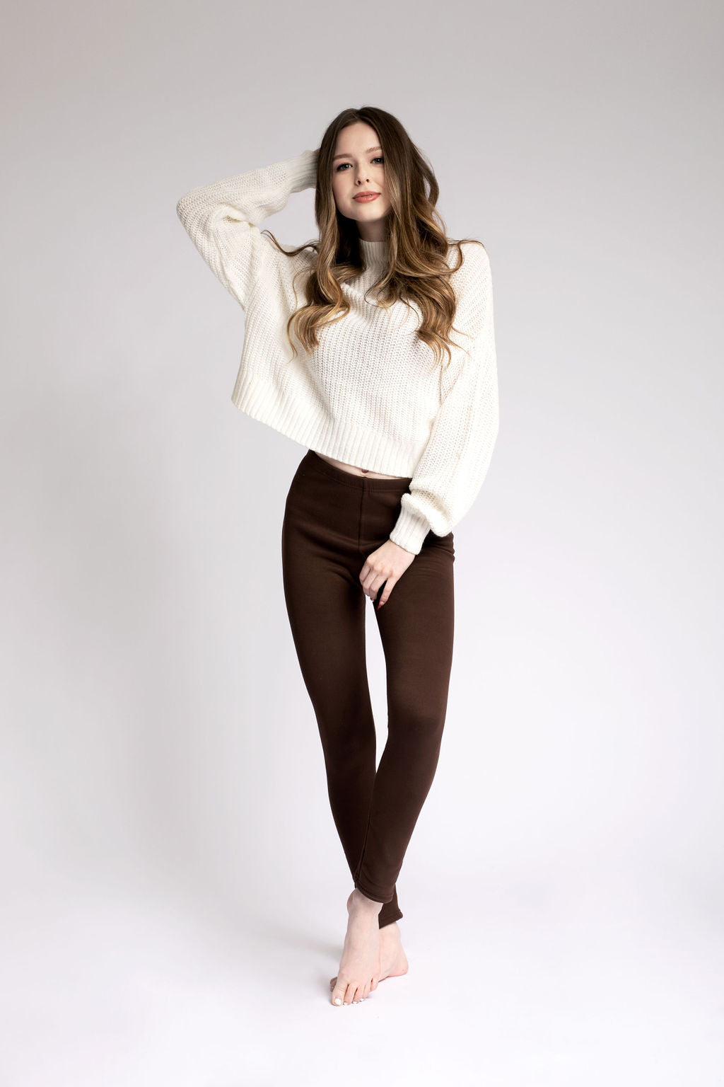 Style & Co Womens Ladies Brown Seamed Ponte Leggings Plus Size 22W