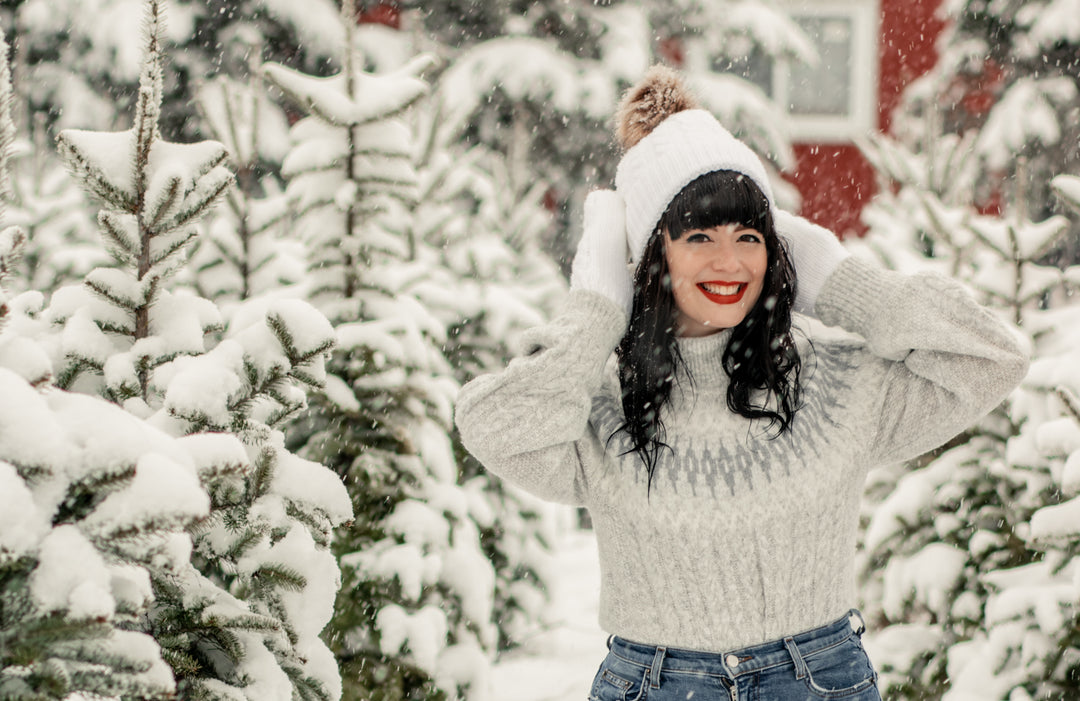 White - Cozy Lined Mittens