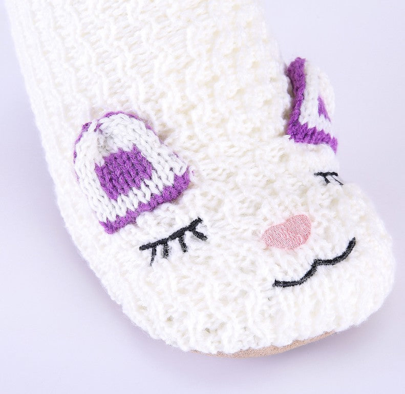 White & Purple - Cozy Slipper Socks