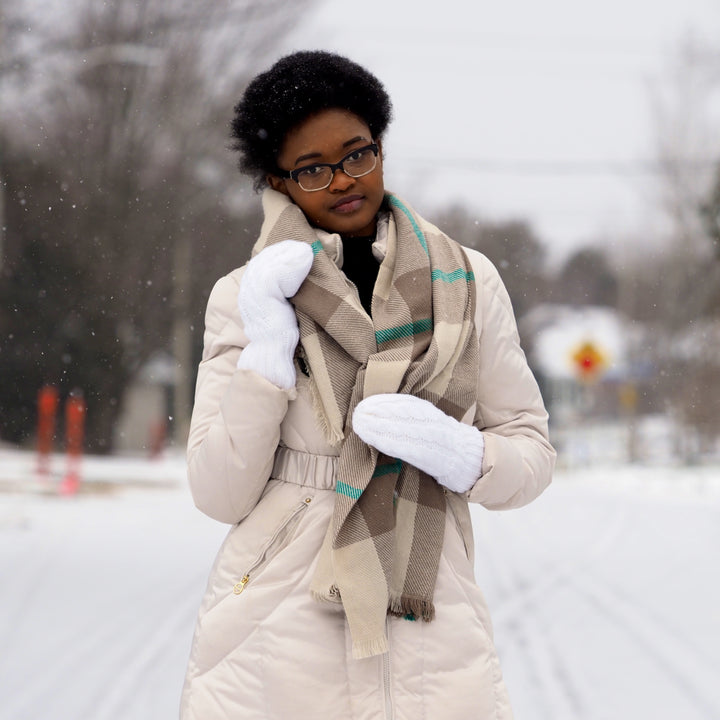 White - Cozy Lined Mittens