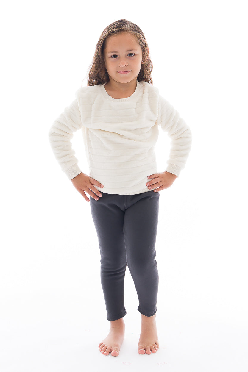 Charcoal Kid's - Cozy Lined Leggings