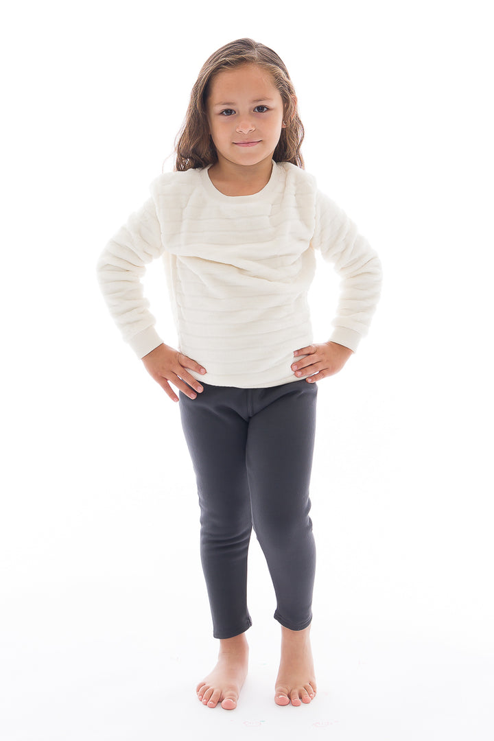 Charcoal Kid's - Cozy Lined Leggings