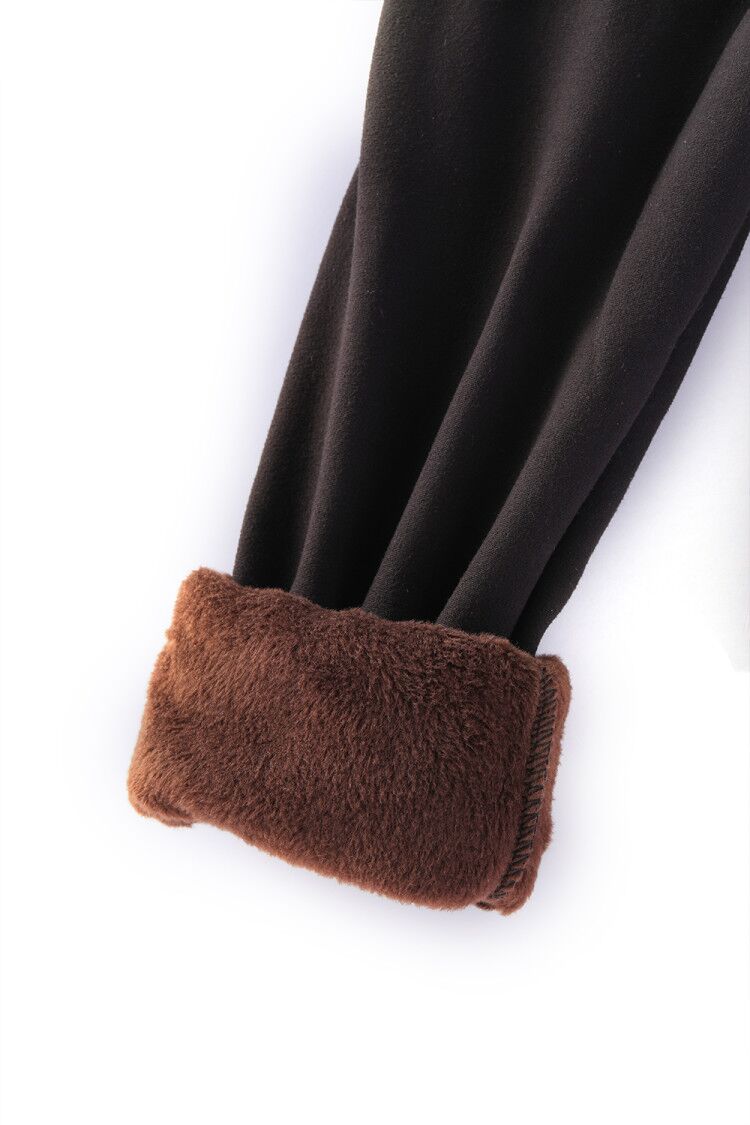 Brown fur leggings best sale